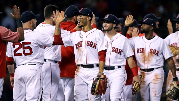 Boston Red Sox celebrate, The Canadian Press Boston Red Sox celebrate