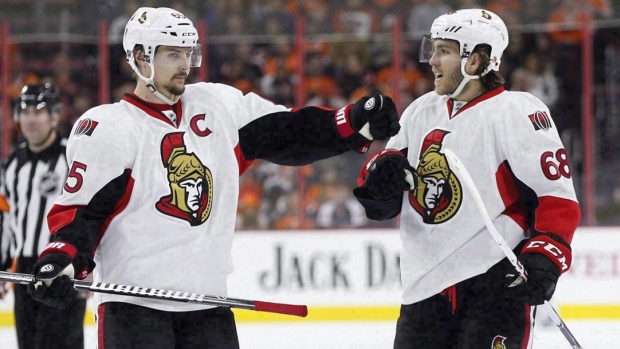 Mike Hoffman, Erik Karlsson , The Canadian Press Mike Hoffman, Erik Karlsson