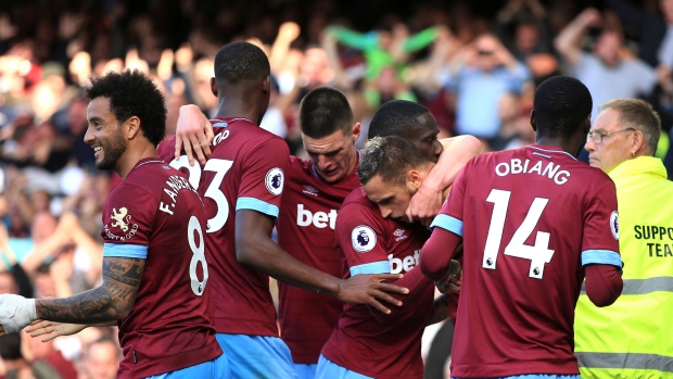 West Ham celebrates, The Canadian Press West Ham celebrates