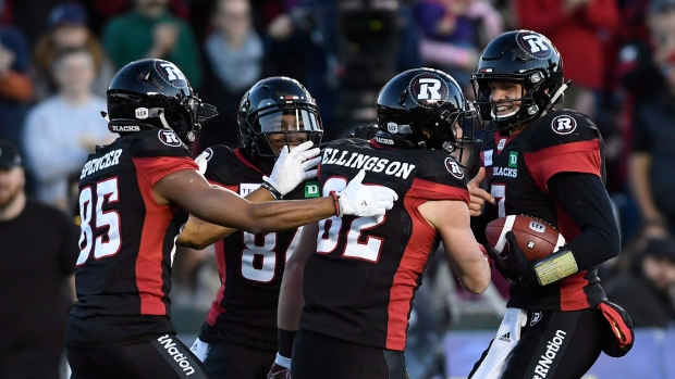 Ottawa Redblacks celebrate, The Canadian Press Ottawa Redblacks celebrate