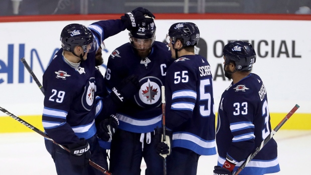 Patrik Laine Mathieu Perreault Blake Wheeler Mark Scheifele Dustin Byfuglien