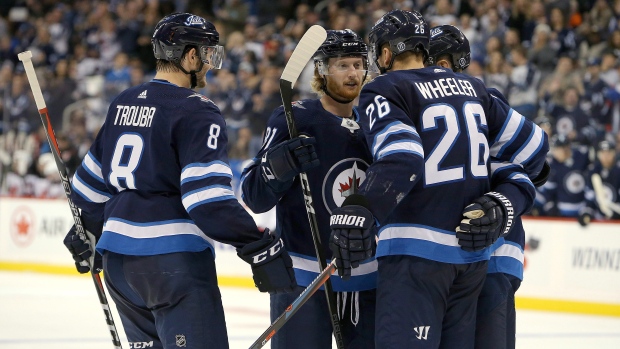 Winnipeg Jets celebrate, The Canadian Press Winnipeg Jets celebrate