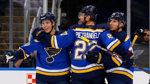 St. Louis Blues celebrate, The Canadian Press St. Louis Blues celebrate