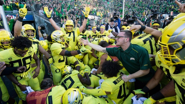 Oregon celebrates , The Canadian Press Oregon celebrates