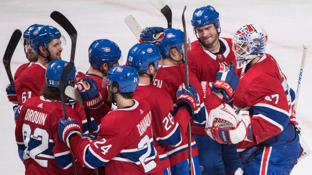 Montreal Canadiens celebrate, The Canadian Press Montreal Canadiens celebrate