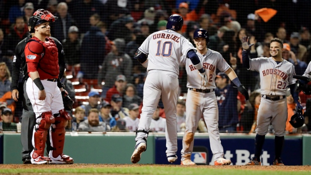 Houston Astros celebrate , The Canadian Press Houston Astros celebrate