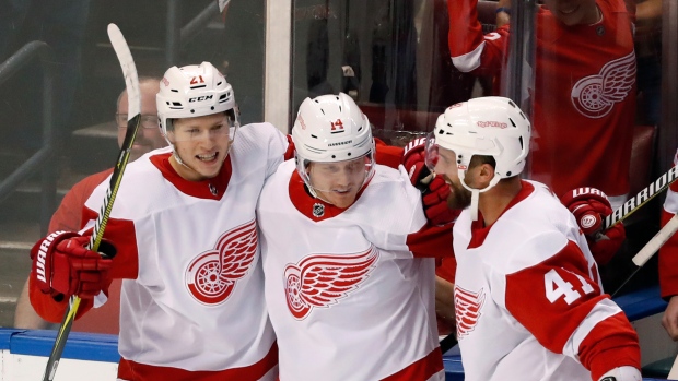 Gustav Nyquist and Red Wings Celebrate 