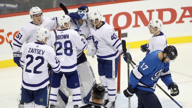 Toronto Maple Leafs celebrate, The Canadian Press Toronto Maple Leafs celebrate