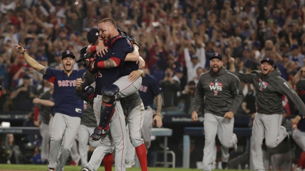Boston Red Sox celebrate, The Canadian Press Boston Red Sox celebrate