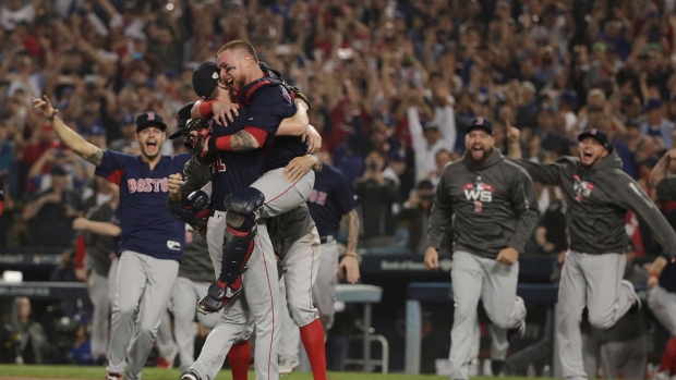 Boston Red Sox celebrate