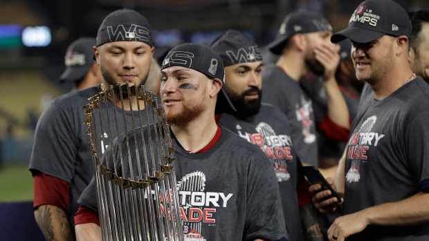 Boston Red Sox celebrate , The Canadian Press Boston Red Sox celebrate
