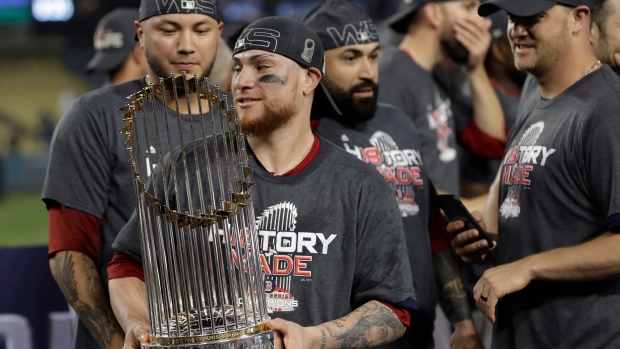 Boston Red Sox celebrate , The Canadian Press Boston Red Sox celebrate