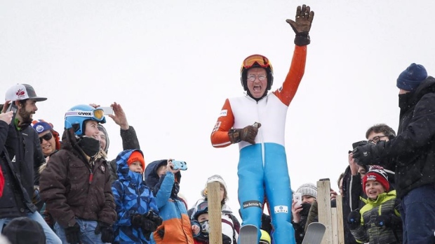 'Eddie the Eagle' among Olympians cheering for a Calgary 2026 bid at rally Article Image 0