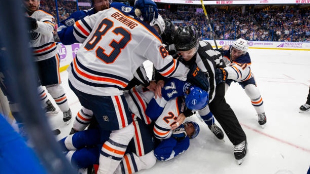 Lucic on top on Joseph, Getty Images Lucic on top on Joseph