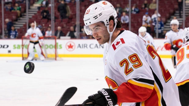 Calgary Flames assign forward Dillon Dube to AHL's Stockton Heat