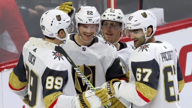 Vegas Golden Knights celebrate, The Canadian Press Vegas Golden Knights celebrate