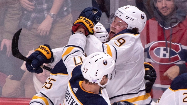 Buffalo Sabres celebrate, The Canadian Press Buffalo Sabres celebrate