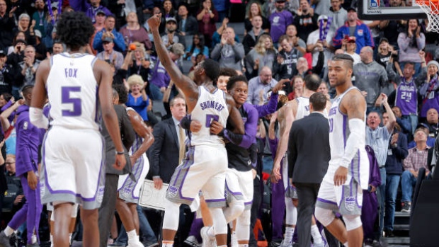 Sacramento Kings celebrate, Getty Images Sacramento Kings celebrate