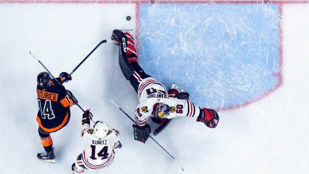 Sean Couturier Corey Crawford Chris Kunitz, The Canadian Press Sean Couturier Corey Crawford Chris Kunitz