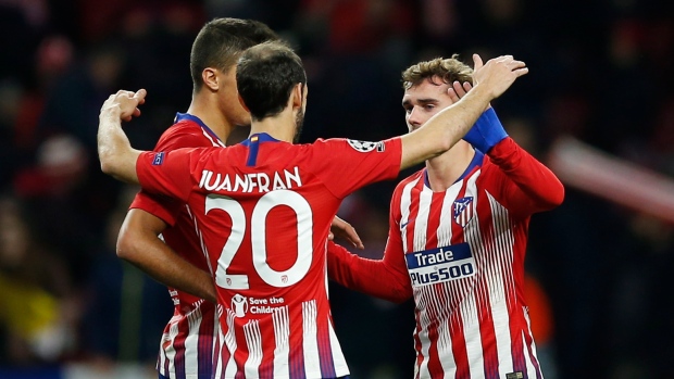 Atletico Madrid players celebrate