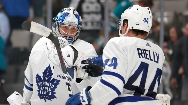 Frederik Andersen and Morgan Rielly , The Canadian Press Frederik Andersen and Morgan Rielly