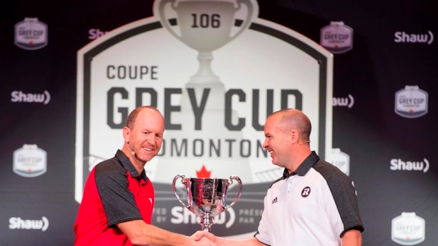 Campbell, Dickenson take care of business at Grey Cup coaches news conference Article Image 0