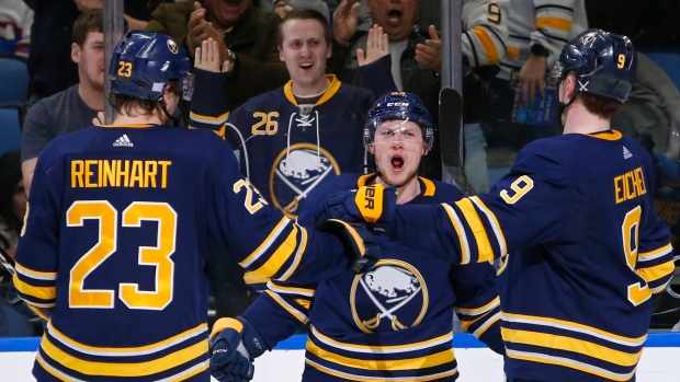 Buffalo Sabres celebrate, The Canadian Press Buffalo Sabres celebrate