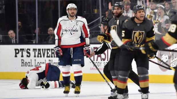Ryan Reaves reacts after hit on Tom Wilson