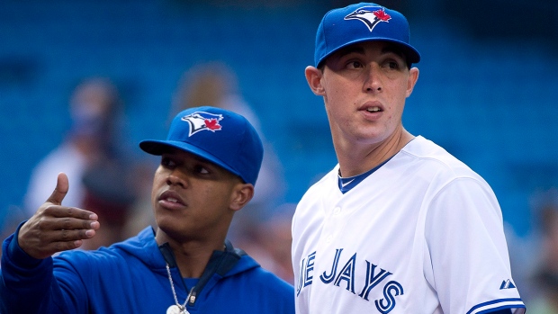 Marcus Stroman and Aaron Sanchez Marcus Stroman and Aaron Sanchez