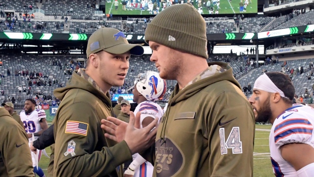 Josh Allen Sam Darnold , The Canadian Press Josh Allen Sam Darnold