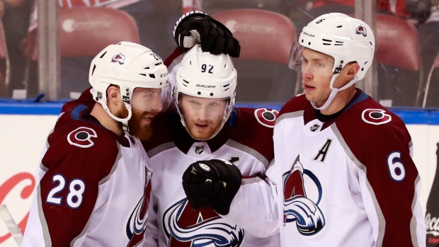 Colorado Avalanche celebrate, The Canadian Press Colorado Avalanche celebrate