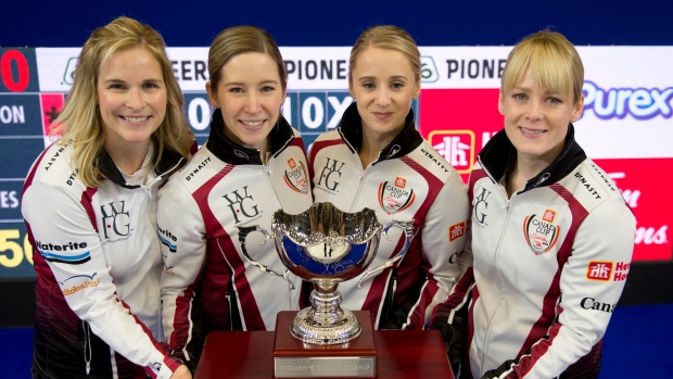 Team Jennifer Jones celebrates