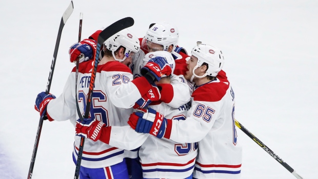 Montreal Canadiens celebrate, The Canadian Press Montreal Canadiens celebrate