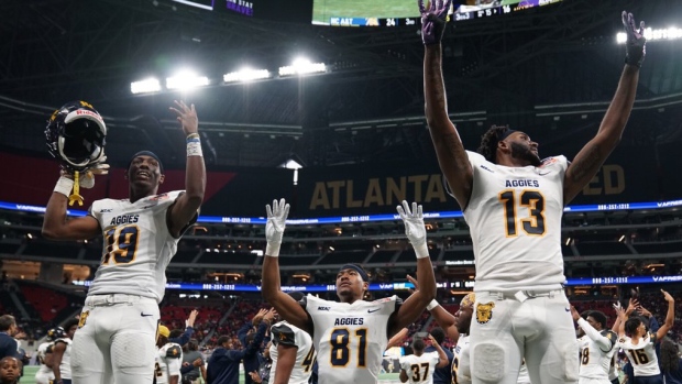 N. Carolina AT&T players celebrate, Air Force Reserve Celebration Bowl on Twitter N. Carolina AT&T players celebrate