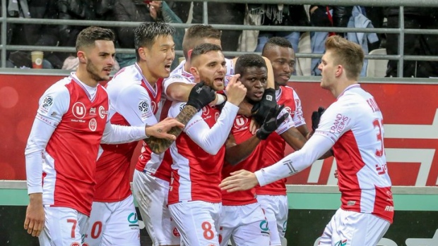 Reims Players Celebrate