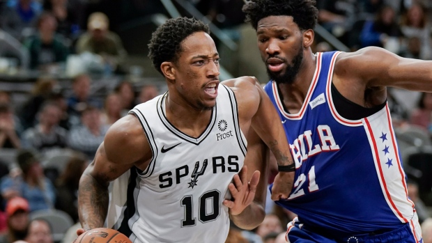 DeMar DeRozan and Joel Embiid, The Canadian Press DeMar DeRozan and Joel Embiid