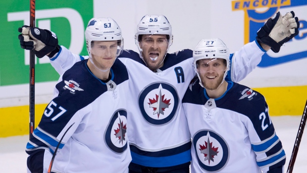 Mark Scheifele and Jets Celebrate