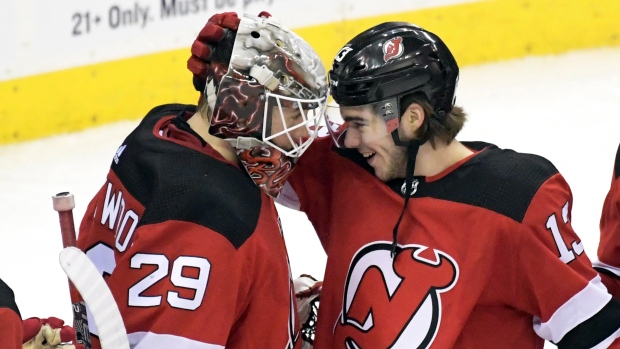 Nico Hischier Mackenzie Blackwood , The Canadian Press Nico Hischier Mackenzie Blackwood