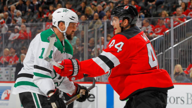 Jamie Benn and Miles Wood, Getty Images Jamie Benn and Miles Wood