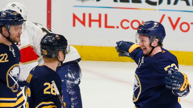 Sabres Players Celebrate
