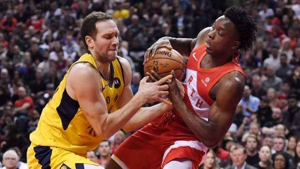 Bojan Bogdanovic and OG Anunoby, The Canadian Press Bojan Bogdanovic and OG Anunoby