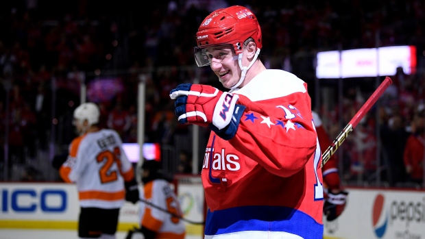 Photo: Washington Capitals left wing Jakub Vrana and New Jersey