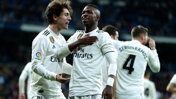 Vinicius Jr Real Madrid celebrate, The Canadian Press Vinicius Jr Real Madrid celebrate