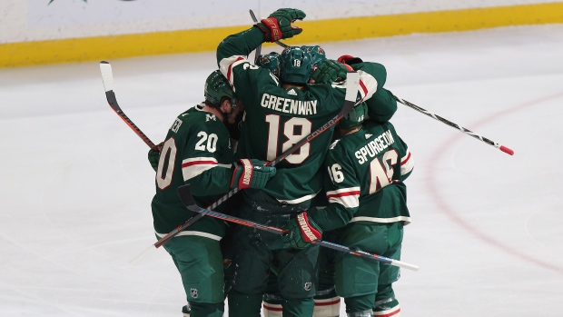 Minnesota Wild celebrate, The Canadian Press Minnesota Wild celebrate