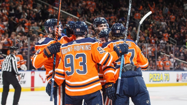 Edmonton Oilers celebrate