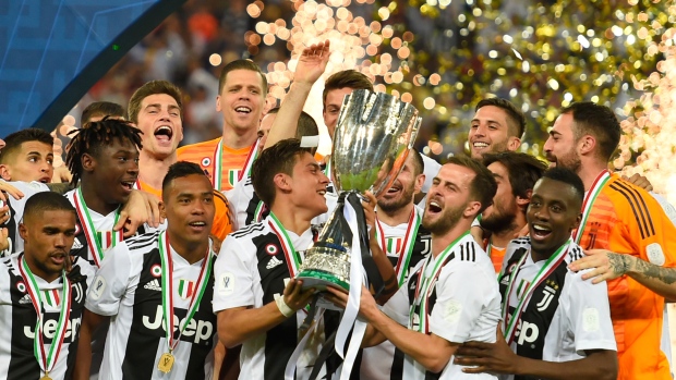 Juventus celebrates, The Canadian Press Juventus celebrates