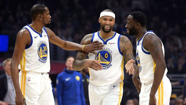 Kevin Durant, DeMarcus Cousins and Draymond Green