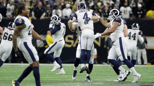 L.A. Rams Celebrate, The Canadian Press L.A. Rams Celebrate
