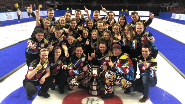 Team World celebrate, Curling Canada Team World celebrate