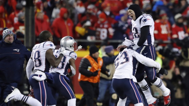 New England Patriots celebrate, The Canadian Press New England Patriots celebrate